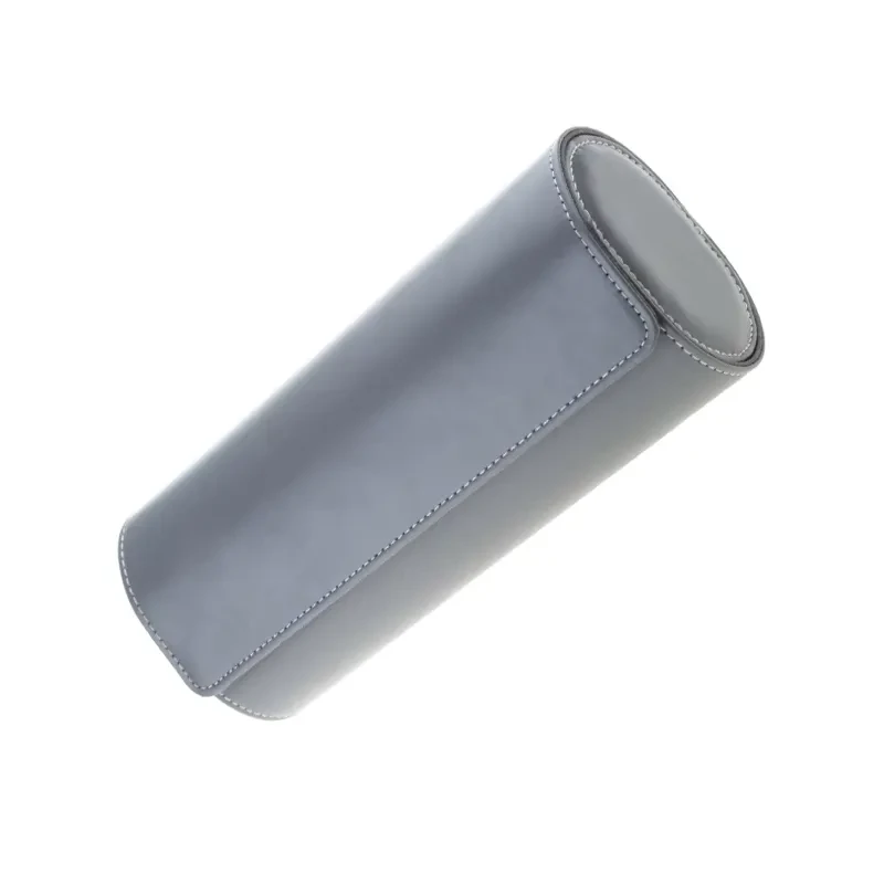 3 Slots Premium Quality Imported Leather Travel Watch Box Grey Color